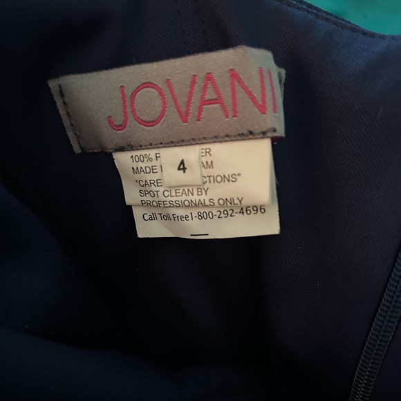 Jovani Sparkly Navy Blue Prom Dress - Picture 4 of 5